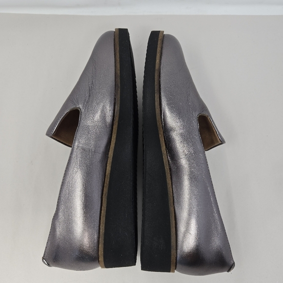 Softwalk Westport Womens Loafers Sz 8W Gray Metallic Slight Wedge Casual Comfort - Picture 6 of 14